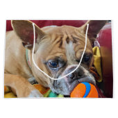 ハッピーバースデーブリンドルボスチオンテリア ラージペーパーバッグ (正面)