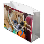 ハッピーバースデーブリンドルボスチオンテリア ラージペーパーバッグ (裏面アングル)