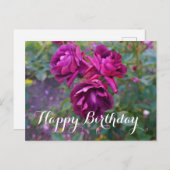 ハッピーバースデーブルガンディアイスバーグバラ#3はがき ポストカード (正面/裏面)
