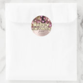 ハッピーバースデーブルゴーニュ金ゴールドグリッターバルーン ラウンドシール (バッグ)