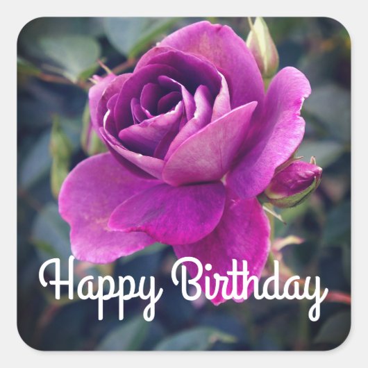 ハッピーバースデーブルゴーニュ・アイスバーグ#2-2ステッカー スクエアシール (正面)