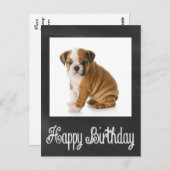 ハッピーバースデーブルドッグパピーシャルボードポストカード ポストカード (正面/裏面)