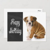 ハッピーバースデーブルドッグパピーシャルボードポストカード ポストカード (正面/裏面)