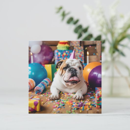 ハッピーバースデーブルドッグ用挨拶カード シーズンカード (スタンド正面)