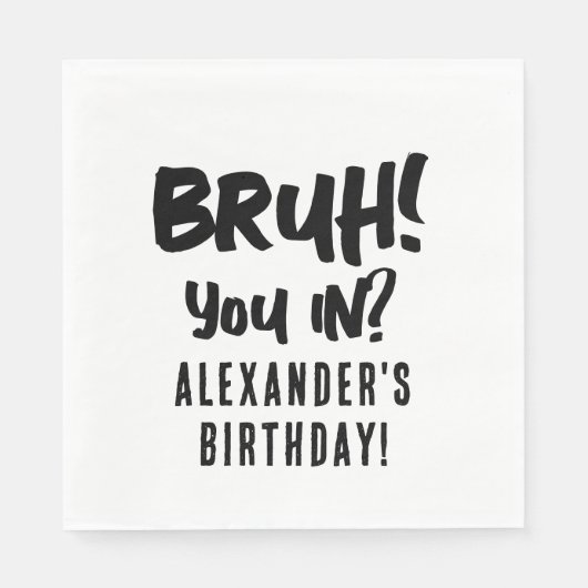 ハッピーバースデーブルボーイ10代の若者10代のボーイ スタンダードランチョンナプキン (正面)