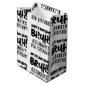 ハッピーバースデーブルボーイ10代の若者10代のボーイ ミディアムペーパーバッグ (裏面アングル)