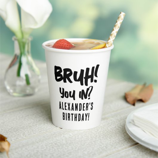 ハッピーバースデーブルボーイ10代の若者10代のボーイ 紙コップ (インサイチュ)