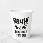 ハッピーバースデーブルボーイ10代の若者10代のボーイ 紙コップ (正面)