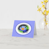 ハッピーバースデーブルーウォーターリリーノートグリーティングカード カード (黄色い花)