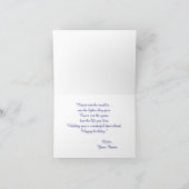 ハッピーバースデーブルーウォーターリリーノートグリーティングカード カード (内部)