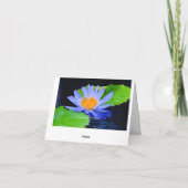 ハッピーバースデーブルーウォーターリリーノートグリーティングカード カード (裏面)