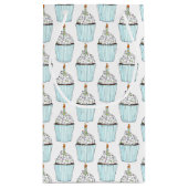 ハッピーバースデーブルーカップケーキスプリンクルつや消し スモールペーパーバッグ (裏面)