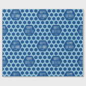 ハッピーバースデーブルースターパターパーソナライズされたン ラッピングペーパー (フラット)