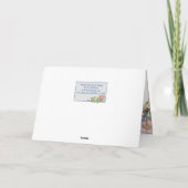 ハッピーバースデーブルーバード水彩バラフローラ カード (裏面)