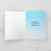 ハッピーバースデーブルーベビーシャパーソナライズされたーク カード (内部)