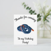 ハッピーバースデーブルー長い腺を持つコーラルヘビ サンキューカード (スタンド正面)
