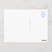 ハッピーバースデーブルー&ホワイト水玉模様ポストカード ポストカード (裏面)