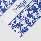 ハッピーバースデーブルーAzureフローラルパターン 薄葉紙 (詳細)