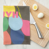 ハッピーバースデーブロアートプリント キッチンタオル (四つ折り)