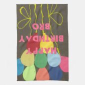 ハッピーバースデーブロアートプリント キッチンタオル (縦)