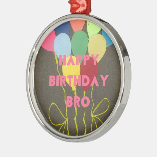 ハッピーバースデーブロアートプリント メタルオーナメント (左)