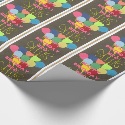 ハッピーバースデーブロアートプリント ラッピングペーパー (角)