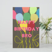 ハッピーバースデーブロアートプリント 便箋 (スタンド正面)