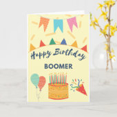 ハッピーバースデーブーマー カード (黄色い花)