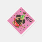 ハッピーバースデープグガール スタンダードカクテルナプキン (角)