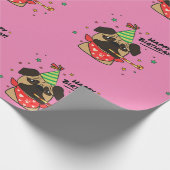 ハッピーバースデープグガール ラッピングペーパー (角)