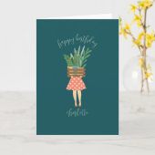 ハッピーバースデープラントレディーカード カード (黄色い花)