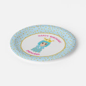 ハッピーバースデープリンセスと金ゴールド紙吹雪 ペーパープレート (アングル)