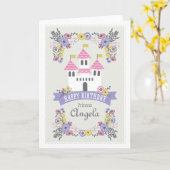 ハッピーバースデープリンセスグリーティングカード カード (黄色い花)