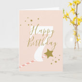 ハッピーバースデープリンセスバースデーカード年齢7 カード (黄色い花)