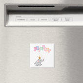ハッピーバースデープリンセス画像ベビー象 マグネット (インサイチュ (食洗機))