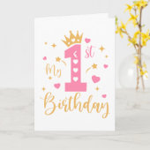 ハッピーバースデープリンセス1st誕生日 カード (黄色い花)