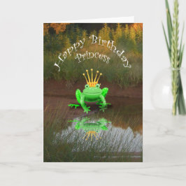 ハッピーバースデープリンセス、グリーン・カエルと王冠。 カード