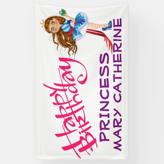 ハッピーバースデープリンセス 横断幕 (縦)