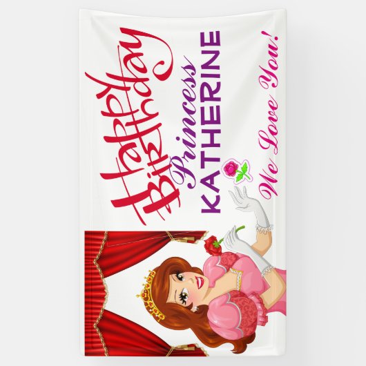 ハッピーバースデープリンセス 横断幕 (縦)