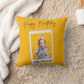 ハッピーバースデープリントモダン白枕 クッション (ブランケット)