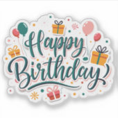 ハッピーバースデープレゼントシール シール (正面)