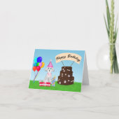 ハッピーバースデープードルお誕生日ケーキ カード (正面)
