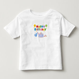 ハッピーバースデーベアお祝い」または「誕生日ベア トドラーTシャツ