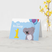 ハッピーバースデーベア カード (黄色い花)