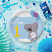 ハッピーバースデーベア ペーパープレート (パーティー)