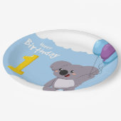 ハッピーバースデーベア ペーパープレート (アングル)