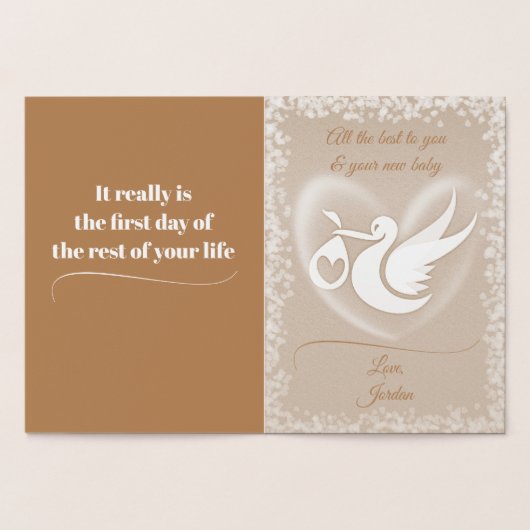 ハッピーバースデーベイビーフォイルカード 箔カード (内部)