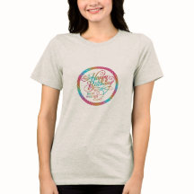 ハッピーバースデーベストウィッシュ レインボー 女性用Tシャツ