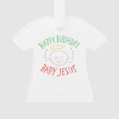 ハッピーバースデーベビーイエス – クリスチャン・クリスマス オーナメント (裏面)