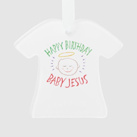 ハッピーバースデーベビーイエス – クリスチャン・クリスマス オーナメント (裏面)